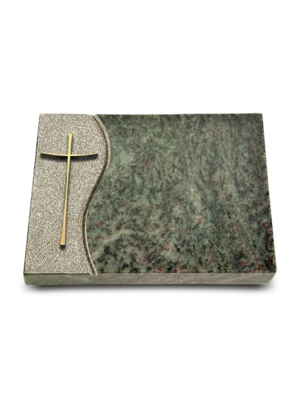 Grabtafel Tropical Green Wave Kreuz 2 (Bronze)