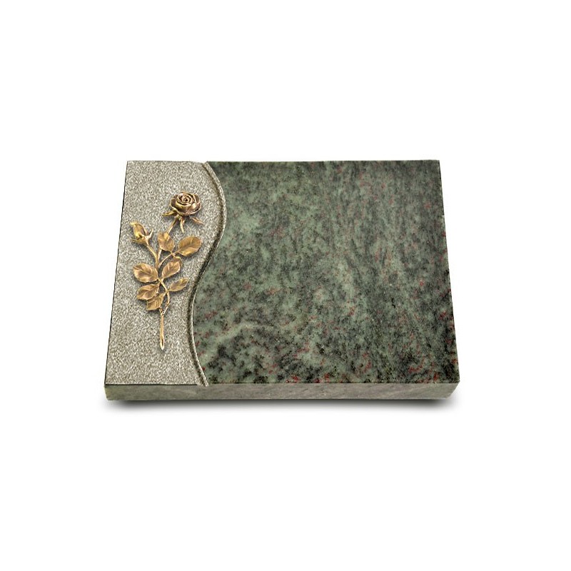 Grabtafel Tropical Green Wave Rose 13 (Bronze)