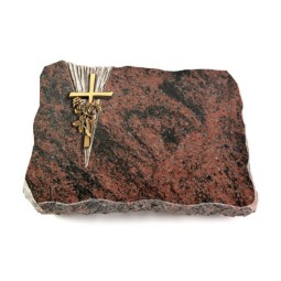 Grabplatte Aruba Delta Kreuz/Rose (Bronze)