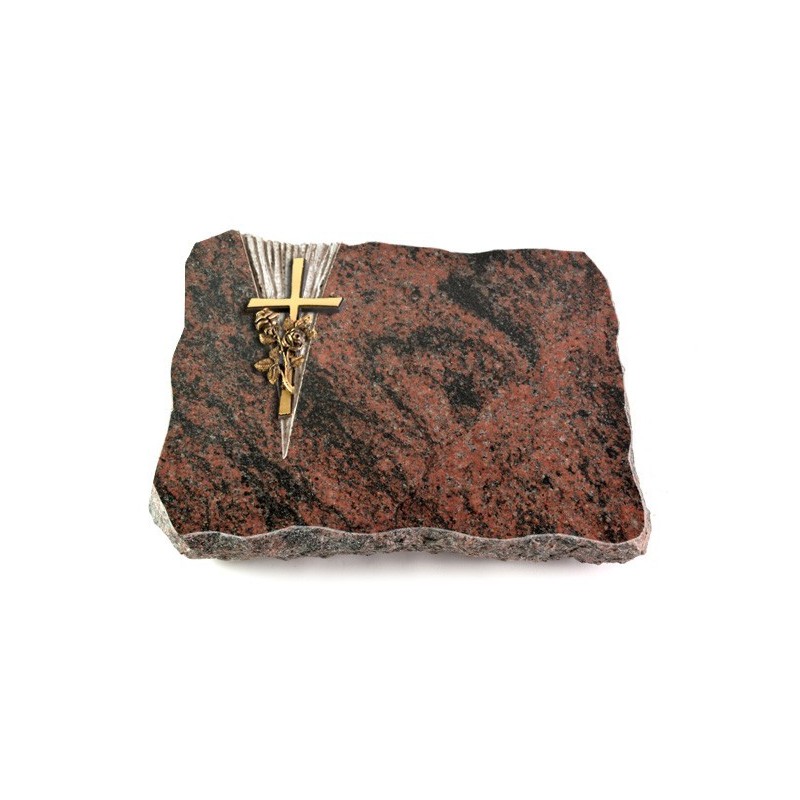 Grabplatte Aruba Delta Kreuz/Rose (Bronze)