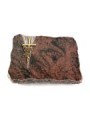 Grabplatte Aruba Delta Kreuz/Rose (Bronze)