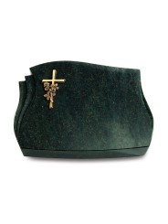 Grabkissen Liberty/Tropical-Green Kreuz/Rose (Bronze)