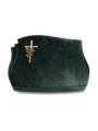 Grabkissen Liberty/Tropical-Green Kreuz/Rose (Bronze)