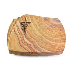 Grabkissen Paris/Rainbow Kreuz/Rose (Bronze)