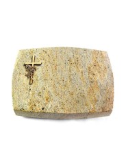 Grabkissen Roma/New-Kashmir Kreuz/Rose (Bronze)