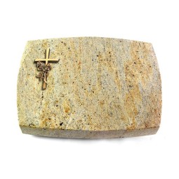 Grabkissen Roma/New-Kashmir Kreuz/Rose (Bronze)