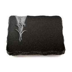 Grabplatte Indisch Black Delta Lilienzweig (Alu)