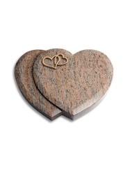Grabkissen Amoureux/Raw-Silk Herzen (Bronze)