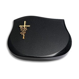 Grabkissen Cassiopeia/Indisch-Black Kreuz/Rose (Bronze)