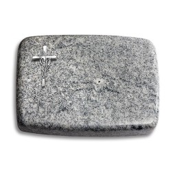 Grabkissen Linea/Viskont-White Kreuz/Ähren (Alu)