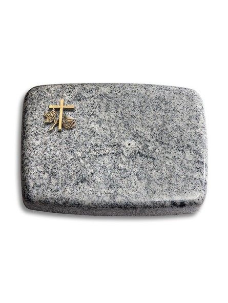 Grabkissen Linea/Viskont-White Kreuz 1 (Bronze)