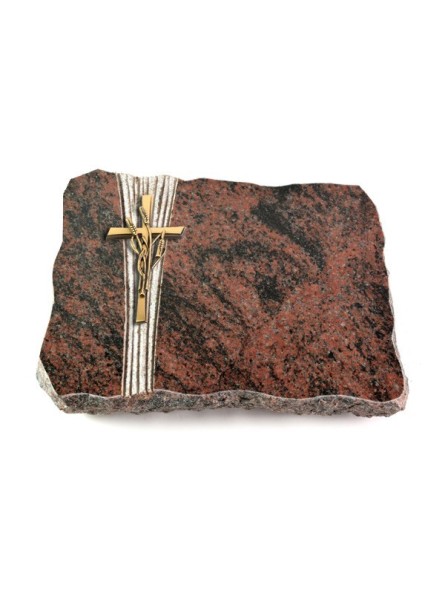 Grabplatte Aruba Strikt Kreuz/Ähren (Bronze)