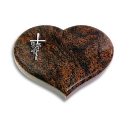 Grabkissen Coeur/Aruba Kreuz/Rose (Alu)