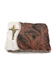 Grabplatte Aruba Wave Kreuz/Ähren (Bronze)