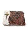Grabplatte Aruba Wave Kreuz/Ähren (Bronze)