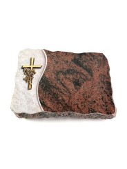 Grabplatte Aruba Wave Kreuz/Rose (Bronze)
