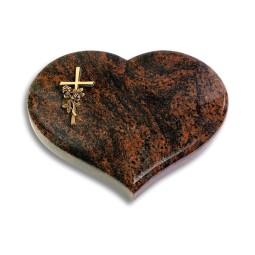 Grabkissen Coeur/Aruba Kreuz/Rose (Bronze)