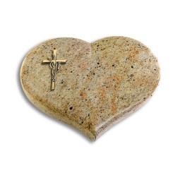 Grabkissen Coeur/Kashmir Kreuz/Ähren (Bronze)