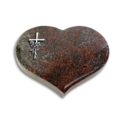 Grabkissen Coeur/Paradiso Kreuz/Rose (Alu)