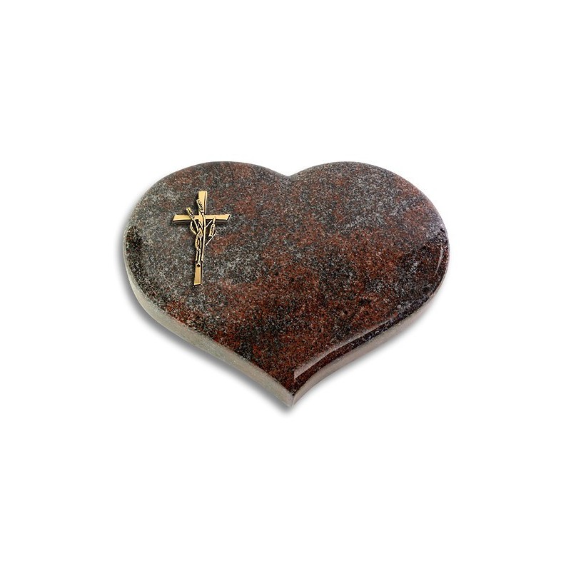 Grabkissen Coeur/Paradiso Kreuz/Ähren (Bronze)