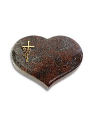 Grabkissen Coeur/Paradiso Kreuz/Rose (Bronze)