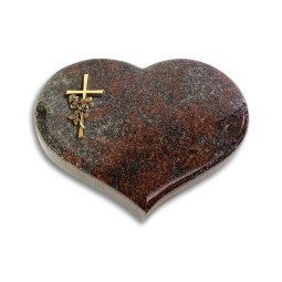 Grabkissen Coeur/Paradiso Kreuz/Rose (Bronze)