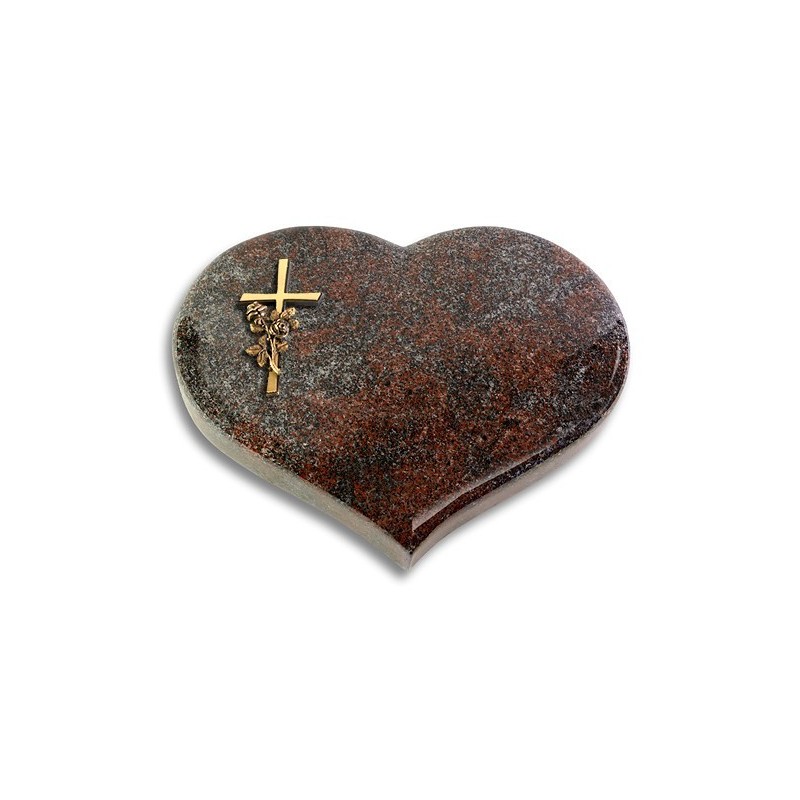 Grabkissen Coeur/Paradiso Kreuz/Rose (Bronze)