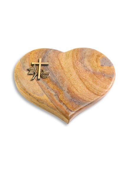 Grabkissen Coeur/Rainbow Kreuz 1 (Bronze)