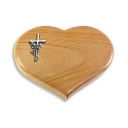 Grabkissen Coeur/Woodland Kreuz/Rose (Alu)