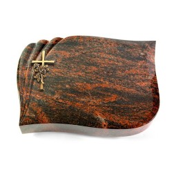 Grabkissen Eterna/Aruba Kreuz/Rose (Bronze)