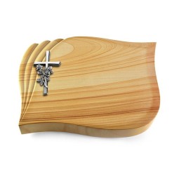 Grabkissen Eterna/Woodland Kreuz/Rose (Alu)