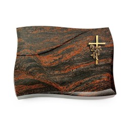 Grabkissen Firenze/Aruba Kreuz/Rose (Bronze)