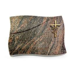 Grabkissen Firenze/Himalaya Kreuz/Rose (Bronze)