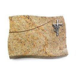 Grabkissen Firenze/Kashmir Kreuz/Rose (Alu)