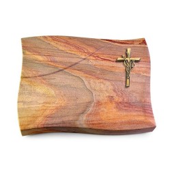 Grabkissen Firenze/Rainbow Kreuz/Ähren (Bronze)