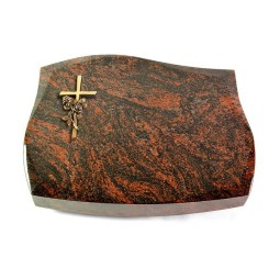 Grabkissen Galaxie/Aruba Kreuz/Rose (Bronze)