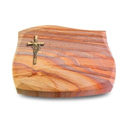 Grabkissen Galaxie/Rainbow Kreuz/Ähren (Bronze)