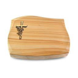 Grabkissen Galaxie/Woodland Kreuz/Rose (Bronze)