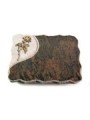 Grabplatte Barap Folio Rose 2 (Bronze)
