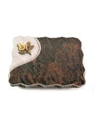 Grabplatte Barap Folio Rose 3 (Bronze)