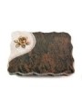 Grabplatte Barap Folio Rose 4 (Bronze)