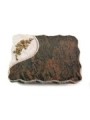 Grabplatte Barap Folio Rose 5 (Bronze)