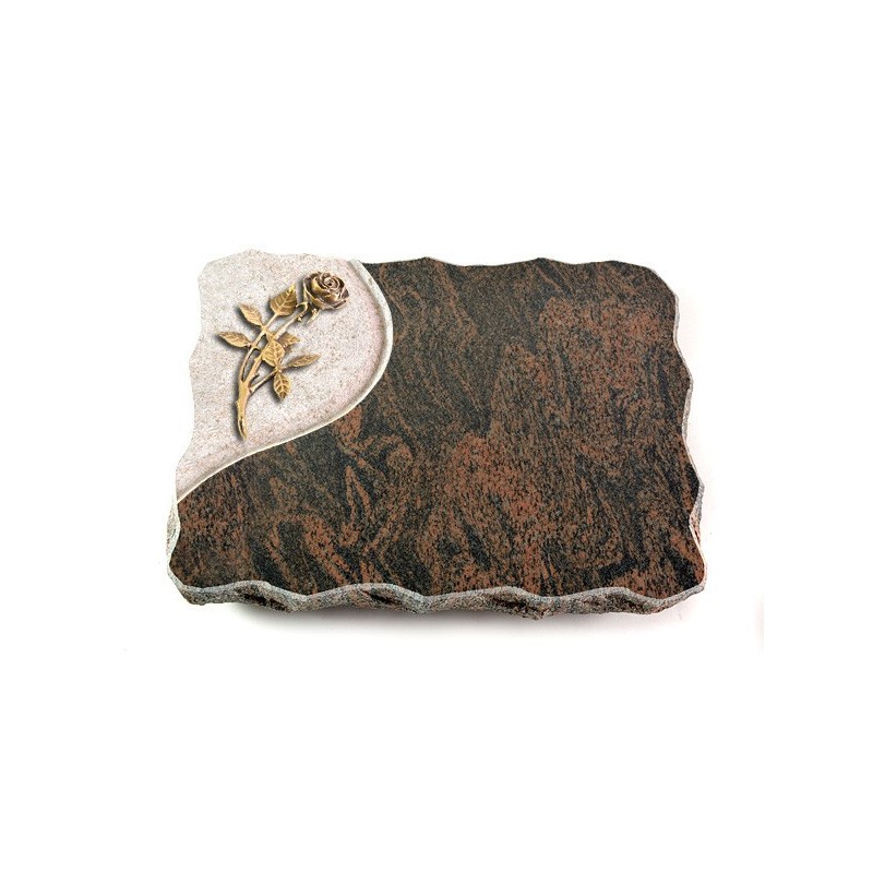 Grabplatte Barap Folio Rose 6 (Bronze)