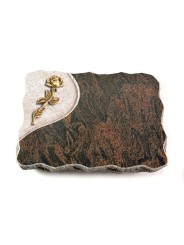 Grabplatte Barap Folio Rose 7 (Bronze)