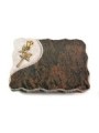 Grabplatte Barap Folio Rose 8 (Bronze)