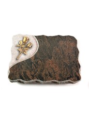 Grabplatte Barap Folio Rose 11 (Bronze)