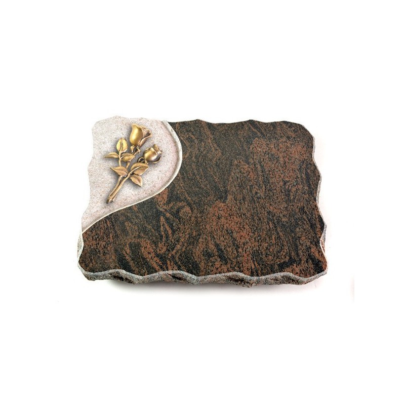 Grabplatte Barap Folio Rose 11 (Bronze)