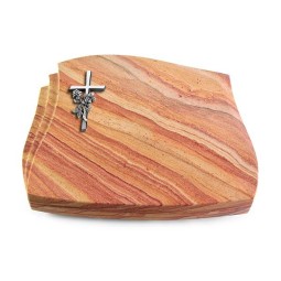 Grabkissen Liberty/Rainbow Kreuz/Rose (Alu)