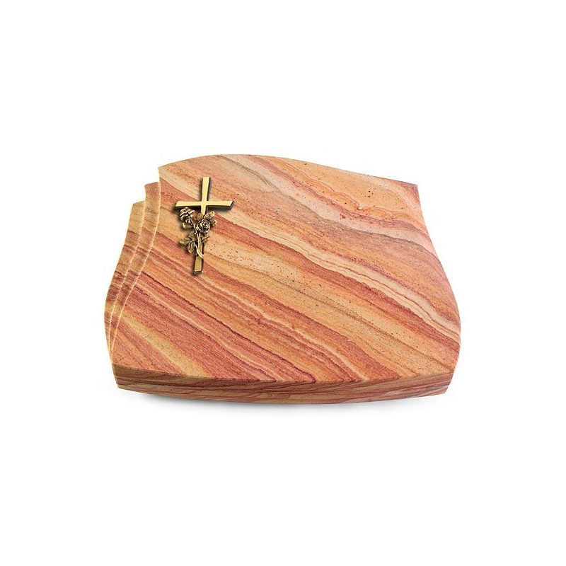 Grabkissen Liberty/Rainbow Kreuz/Rose (Bronze)