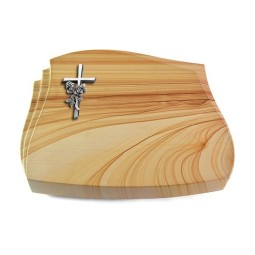 Grabkissen Liberty/Woodland Kreuz/Rose (Alu)